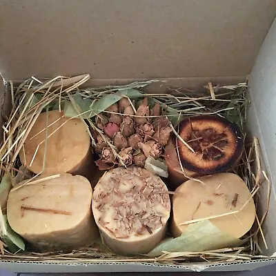 Gift Box Of 6 Handmade Botanical Aromatherapy Soaps Mandarin Lavender Cinnamon  • $25.95