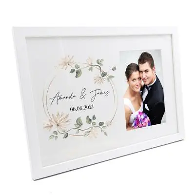 £15.49 • Buy Personalised Wedding Day Photo Frame Gift Any Name And Date WFM-10