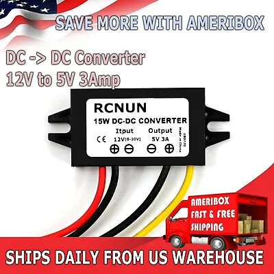 $6.75 • Buy Car Waterproof DC-DC Converter 12V Step Down To 5V Power Supply Module 3A 15W