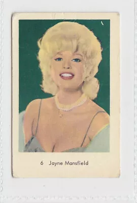 Dutch Gum Card Numbered Set 1 (1964 Sweden) #6 Jayne Mansfield • £4.99