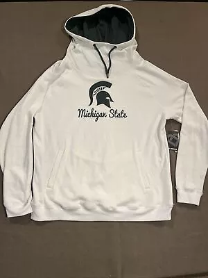 Womens XXL Colosseum Michigan State Spartans White Hoodie Sweatshirt Cowl NWT • $29.99