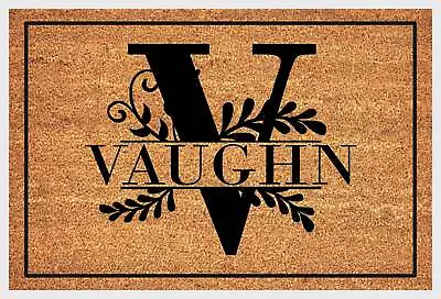 Letter V Doormat - Personalized Monogram Letter V Welcome Mat - Coir - 3 Sizes • $38