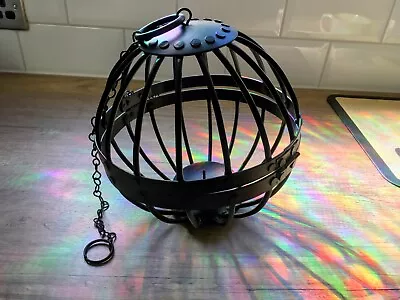 Gothic Wrought Iron Hanging Ball Candle Holder • £35