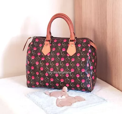 Louis Vuitton Takashi Murakami Monogram Cherry Speedy 25 Handbag • £1598