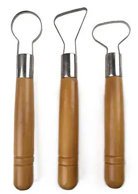 £6.99 • Buy Set 3 Wooden Jumbo Ribbon Tools 8  For Pottery Clay Fimo Sculpting Carving POT14
