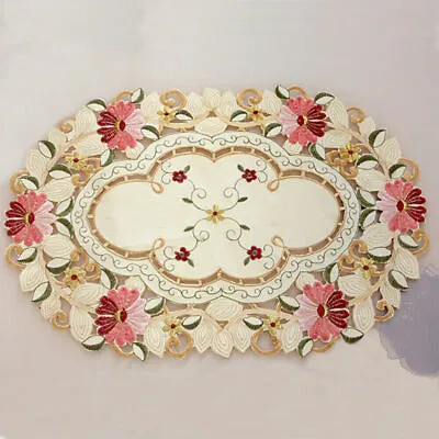 £4.96 • Buy Vintage Embroidered Placemats Floral Lace Coasters Table Mats Dining Table Decor
