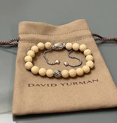 David Yurman Silver Spiritual Riverstone Wave Bead Bracelet 8mm • $210