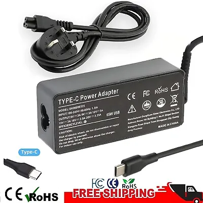 For Lenovo Thinkpad X1 Laptop/Tablet/Carbon/Yoga USB-C Type-C Charger Power 65w • £19.99