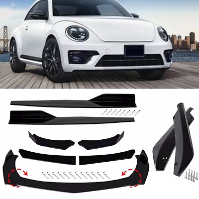 $54.99 • Buy For VW Volkswagen Beetle Front Bumper Lip Spoiler Splitter Body Kit+Side Skirts