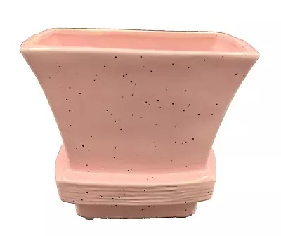McCoy Pink Speckled Art Deco Flared Footed Planter Vase - Vintage MCM - 5 3/4  L • $17.95