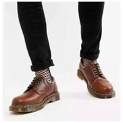 Dr. Martens Men’s Sz 9 Brown Leather 8053 Crazy Horse 5 Eye Casual Shoes • $38.95