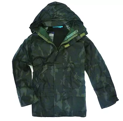 STEALTH CAMO WATERPROOF WINDPROOF JACKET Fishing Kagool Hunting Coat DPM Green • £14.50