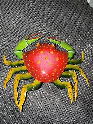 Metal Crab Wall Art Sculpture Outdoor Hanging Ornament For Garden Home-Decor • £9.65