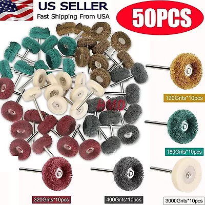 50 Metal Polishing Buffing Wheel Burr Kit Rotary Tool Accessories Set For Dremel • $12.99