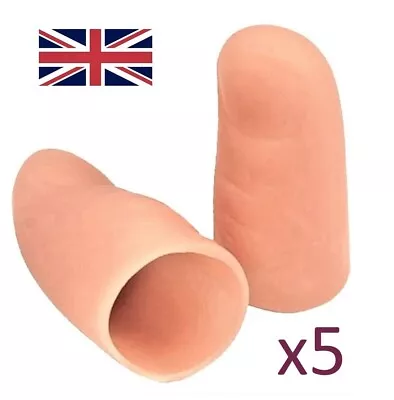 5 X Thumb Tip. Magic Fake Thumb Magicians Rubber Thumb. Vanish Tricks Close Up • £3.99