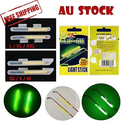 40x Fluorescent Fishing Rod Glow Clip-on Lights Sticks Luminous Bend Tackle Tip • $5.99