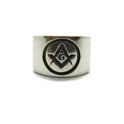 Sterling Silver Men's Masonic Ring Solid Hallmarked 925 R001998 Nickel Free • £40.40