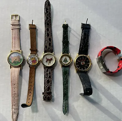 Novelty Watch Lot May Need Batteries Some Repair Untested Estate Find 6 Pcs • $21.01