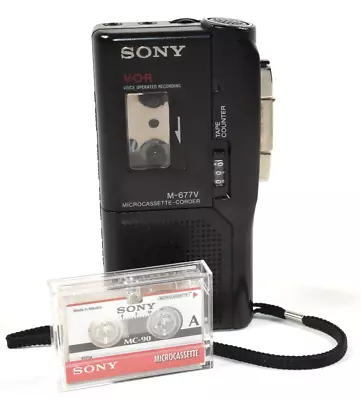 Sony M-677V Handheld Microcassette Voice Recorder VOR Vtg Tested Working READ! • $34.99