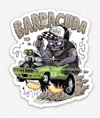 Muscle Car Sticker - Ratfink Style American Made Car Show Rat Fink Cuda Fans • $5.49