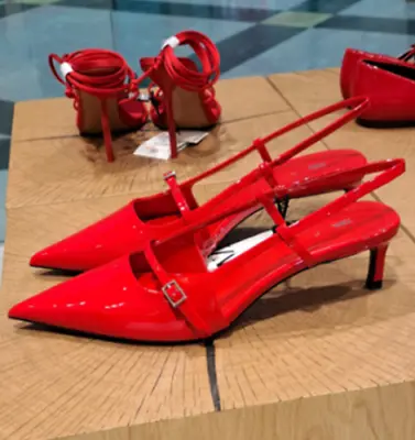 ZARA Red Strappy Slingback Shoes : 1206/310 : ALL SIZES • $59.99