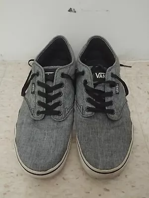 Vans Off The Wall Men's Size 10 Gray Canvas Skate Shoes Lace Up Low Top • $8.99