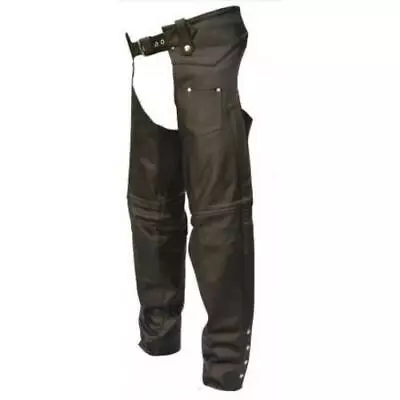 Premium Leather SpandexThighs Plain Motorcycle Chaps • $124