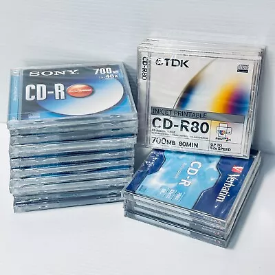 Bulk Lot Of 20 CD-R: Sony Verbatim & TDK 700mb 80 Mins Individual New/Sealed • $39.95