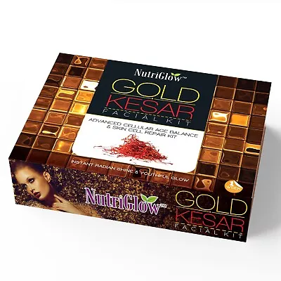 NutriGlow Gold Kesar Facial Kit Skin Care For Instant Shine & Glow 250 Gm • $18.91