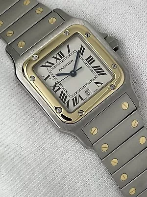 £3395 • Buy Cartier Santos Galbee Steel & 18ct Gold Quartz Gents Watch 29mm Serviced 187901