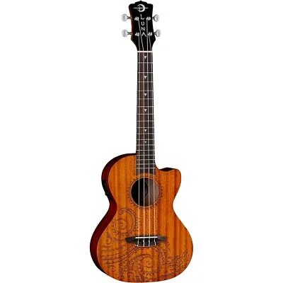 Luna Guitars Tattoo Mahogany Tenor Acoustic-Electric Ukulele Mahogany • $159