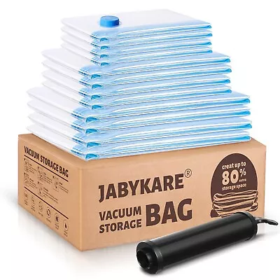 [12 Pack] Jabykare Vacuum Storage Bags Space Saver Bags Vacuum Sealer Bags • $54.99