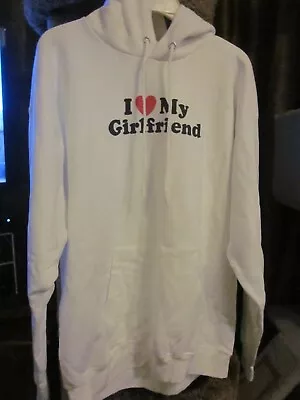 Hanes Long Sleeve Hoodie Sweat Shirt   I Love My Girlfriend  M (38-40 Adult  • $12.99