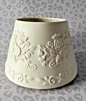 Ceramic Yankee Candle Shade Topper Cream Ivory Raised Floral Design Some Soot • £7.99