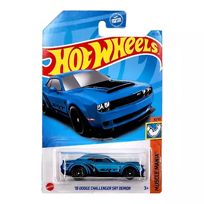 HOT WHEELS '18 Dodge Challenger SRT Demon HW Muscle Mania Blue HKJ54 2023 • $2.99