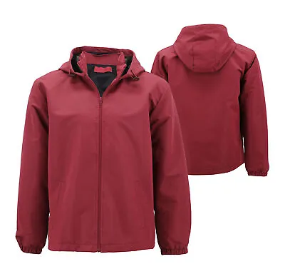 Red Label Men's Lightweight Nylon Hooded Water Resistant Zip Up Rain Jacket • $17.84