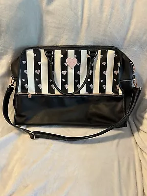 *RARE* Beautiful & Vintage Mary Kay Glitter Striped Pink Heart Bag Tote • $74.99