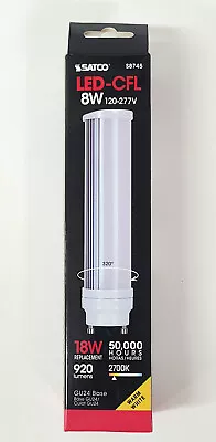 Satco S8745 LED-CFL 8 Watt Replacement For 18 Watt 2700K Warm White GU24 Base • $6.50