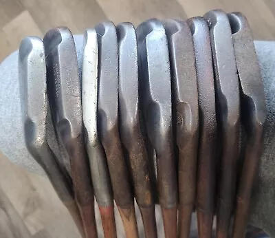 10 Antique Vintage 1920's Muscle Back Heads Hickory Wood Shaft Golf Clubs • $229