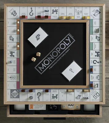 Monopoly Luxe Maple Edition Wood Cabinet Game Board Luxury Premium Collectible • $199.99