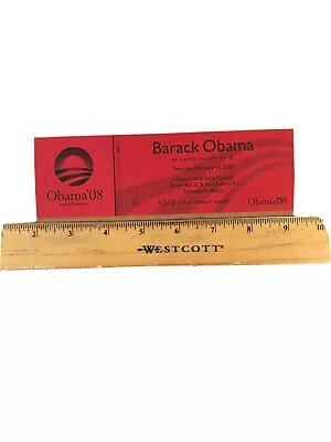 $14.99 • Buy 2008 Barack Obama Presidential Announcement Ticket (red)
