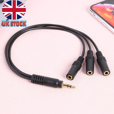 £5.09 • Buy 32cm 3.5mm Male Plug To 3 Way 3 Output Stereo Female Audio Splitter Cable Wire