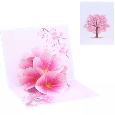 3D For Up Peach Blossom Greeting Card Baby Shower Birthday Party Invitation • £6.53