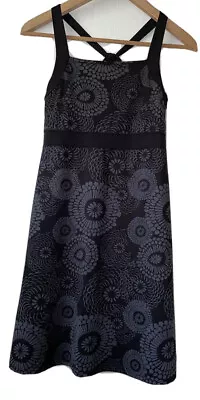 $13 • Buy Soybu Black Gray Floral Sleeveless Strappy Athleisure Dress S