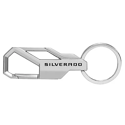 Chevrolet Silverado Silver Carabiner-style Snap Hook Metal Key Chain • $20.99