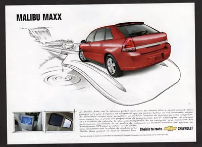 2005 CHEVROLET Malibu Maxx Original Print AD | Red Car Photo Kayak Art Canada FR • $7.23