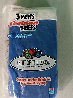 Mens Vintage 80s Fruit Of The Loom Fashion Briefs Underwear Small • $54.99