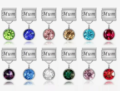 £8.20 • Buy Italian Bithstone Mum Charms Fits All 9mm Italian Links /bracelets 