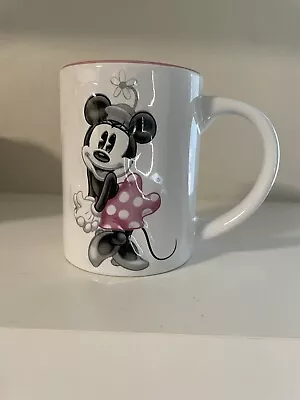 Disney Minnie Mouse Jerry Leigh 3D Embossed White And Pink Coffee Mug / Tea Cup • $7