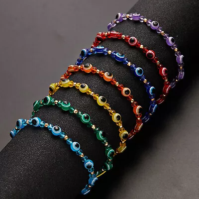 $1.30 • Buy Charm Evil Eye Crystal Bracelet Chain Adjustable Women Men Turkish Party Jewelry